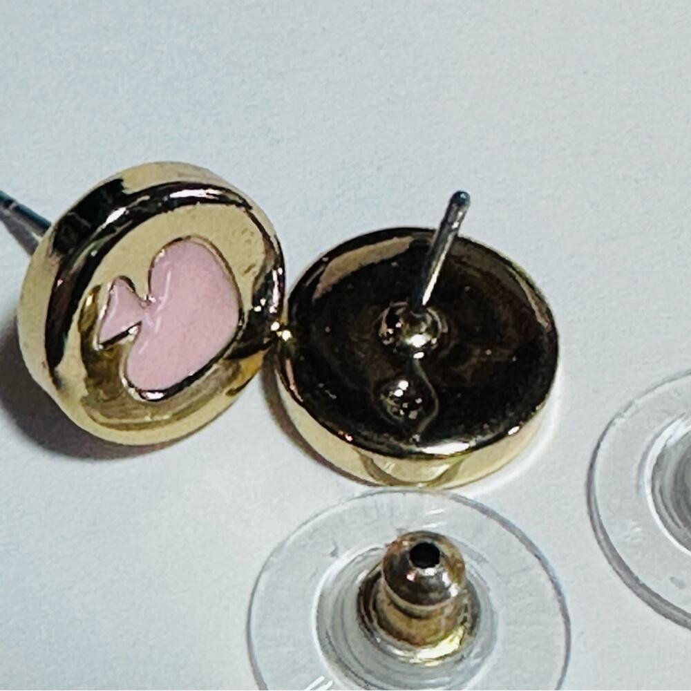 Kate Spade - Spot The Spade, Light Pink and Gold Stud Earrings, NWT - Picture 7 of 7